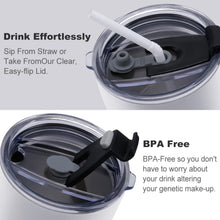 Cargar imagen en el visor de la galería, Taza de café para coche con tapa y pajita en acero inoxidable 304 personalizado con patrón foto texto