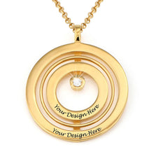 Cargar imagen en el visor de la galería, Collar Círculo de Diamantes X0013 Grabado Personalizado con Texto Nombre en Plata de Ley 925