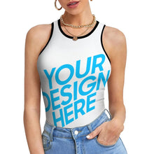 Cargar imagen en el visor de la galería, Tank Top Crop Top Camiseta sin Mangas Tirantes para Mujer NZ106 Personalizado con impresión completa con Foto Logo Patrón Texto