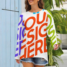 Cargar imagen en el visor de la galería, Camiseta Larga Casual Cuello Redondo Manga Larga de Moda  para mujer BL Personalizada con impresión completa de múltiples imágenes con Foto Logo Patrón Texto