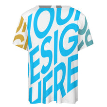 Cargar imagen en el visor de la galería, Camiseta casual manga corta talla grande para mujer A562 Personalizada con Impresión Completa de múltiples imágenes con Foto Logo Patrón Texto