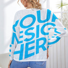 Cargar imagen en el visor de la galería, Cárdigan de punto casual para mujer NZ055 Personalizado con Impresión Completa de una imagen con Foto Logo Patrón Texto