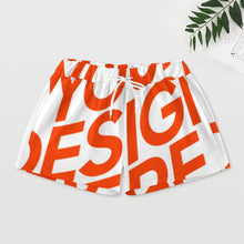 Cargar imagen en el visor de la galería, Conjunto de pijama de mujer 203 con top de manga larga abotonado y pantalón corto personalizado con patrón foto texto (impresión de imagen única)