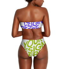 Cargar imagen en el visor de la galería, Bikini / Bandeau Sin Tirantes Sexy para Mujer FT0803 Personalizado con impresión completa de múltiples imágenes con Foto Logo Patrón Texto