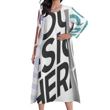 Cargar imagen en el visor de la galería, Traje de de Vestido sin Mangas y Cárdigan Largo Casual Elegante de Moda para Mujer STZ Personalizado Impresion Completa de Múltiples Imágenes con Foto Logo Patrón Texto