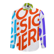 Cargar imagen en el visor de la galería, Camisa Solapa con Bontones Manga Larga para Hombres 3M38 Personalizada con Impresión Completa de múltiples imágenes con Foto Logo Patrón Texto