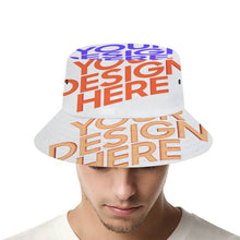 Cargar imagen en el visor de la galería, Sombrero de Pescador Cubo para Mujer / Hombre con Tres Imágenes Impresión Completa FS0809006 Personalizado con Foto Texto o Logo