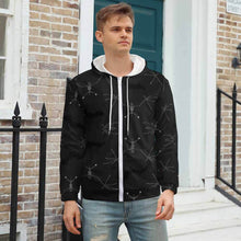 Cargar imagen en el visor de la galería, Sudadera con Capucha de felpa con cremallera Chaqueta de forro polar para hombre GH Personalizada con Impresión Completa de una imagen con Foto Logo Patrón Texto