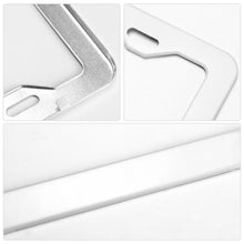 Cargar imagen en el visor de la galería, Marco de placa de matrícula cuatro agujeros planos (un par) Marco de aluminio mate para matrícula QC1101014 Personalizado Personalizada con Foto, Texto o Logo