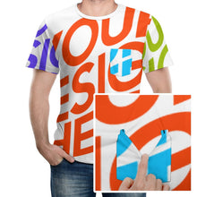 Cargar imagen en el visor de la galería, Camiseta de manga corta con bolsillo cuello redondo para hombre NTREV2 Personalizada con Impresión Completa de múltiples imágenes con Foto Logo Patrón Texto