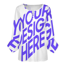 Cargar imagen en el visor de la galería, Camisa de mujer de manga larga con volantes de diez botones y manga de pétalo SDS20150 personalizado con patrón foto texto (impresión de imagen única)