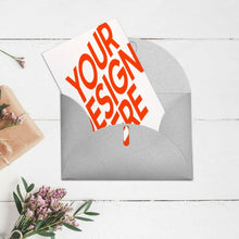 Cargar imagen en el visor de la galería, Versión vertical tarjeta de felicitación tarjeta postal tarjeta foto personalizada con logotipo texto patrón fotos