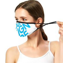 Cargar imagen en el visor de la galería, Máscara Mascarilla Transpirable con Filtro de Poliéster con Diseño Personalizado de Tus Patrones o Textos