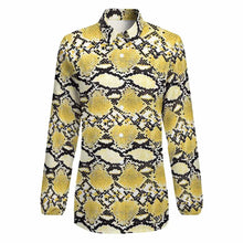 Cargar imagen en el visor de la galería, Camisa / Blusa vintage casual manga larga cuello en V con botones para mujer HS Personalizada con Impresión Completa de múltiples imágenes con Foto Logo Patrón Texto