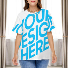 Cargar imagen en el visor de la galería, Camiseta casual manga corta talla grande para mujer A562 Personalizada con Impresión Completa de una imagen con Foto Logo Patrón Texto