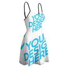 Cargar imagen en el visor de la galería, Vestido Espalda Abierta Sexy con Volantes de Tirantes para mujer NZ002 Personalizado con Impresión Completa de una imagen con Foto Logo Patrón Texto
