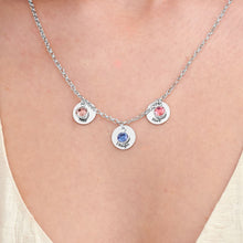 Cargar imagen en el visor de la galería, Collar Inicial de Colgantes con Piedra de Nacimiento en Plata de Ley 925 / Cobre X0084 Grabado Personalizado con Texto Nombre