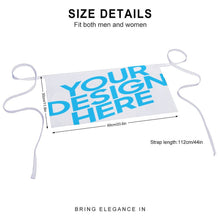 Cargar imagen en el visor de la galería, Medio delantal impermeable unisex con bolsillo frontal para cafetería restaurante cocina personalizado con patrón foto texto