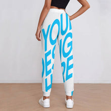 Cargar imagen en el visor de la galería, Pantalones de chándal con estampado completo para mujeres con estampado de una sola imagen personalizada con logotipo texto patrón fotos