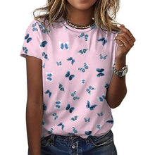 Cargar imagen en el visor de la galería, Camiseta algodón puro estampado manga corta para mujer ay001 Personalizada con Impresión Completa de una imagen con Foto Logo Patrón Texto