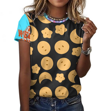 Cargar imagen en el visor de la galería, Camiseta algodón puro estampado manga corta para mujer ay001 Personalizada con Impresión Completa de múltiples imágenes con Foto Logo Patrón Texto