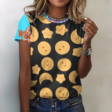 Cargar imagen en el visor de la galería, Camiseta algodón puro estampado manga corta para mujer ay001 Personalizada con Impresión Completa de múltiples imágenes con Foto Logo Patrón Texto