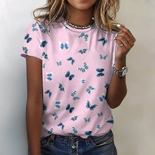 Cargar imagen en el visor de la galería, Camiseta algodón puro estampado manga corta para mujer ay001 Personalizada con Impresión Completa de una imagen con Foto Logo Patrón Texto