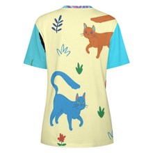 Cargar imagen en el visor de la galería, Camiseta algodón puro estampado manga corta para mujer ay001 Personalizada con Impresión Completa de múltiples imágenes con Foto Logo Patrón Texto