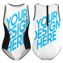 Cargar imagen en el visor de la galería, Bañador con Cremallera de Una Pieza para Niñas NT032 Personalizado con Foto Logo Patrón Texto Impresión Completa