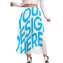 Cargar imagen en el visor de la galería, Falda de gasa de doble capa con estampado de verano para mujer NZ062 Personalizada con Impresión Completa de una imagen con Foto Logo Patrón Texto