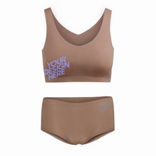 Cargar imagen en el visor de la galería, Conjunto de Sujetador / Sostén y Braga / Ropa Interior Cómodo sin Aros de Tirante Ajustable sin Rastro para Mujer WH021 Personalizado con Impresión en Lateral de Una Imagen con Foto Texto Patrón