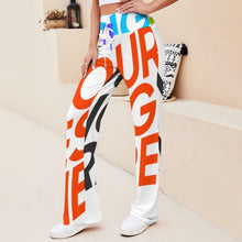 Cargar imagen en el visor de la galería, Pantalones de yoga rectos con cordones para mujer XP Personalizados con Impresión Completa de múltiples imágenes con Foto Logo Patrón Texto