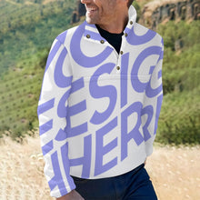 Cargar imagen en el visor de la galería, Sudadera Suelta sin Capucha con Botones Cuello Alzado Invierno para Hombre BAL Personalizada Impresion Completa de Una Imagen con Foto Logo Patrón Texto