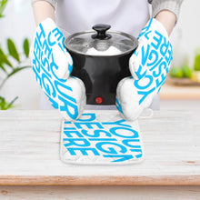 Cargar imagen en el visor de la galería, Guantes Aislantes y Agarraderas (Combo de Tres Piezas) con Diseño Personalizado Personalizada de Tus Fotos o Nombres
