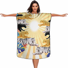 Cargar imagen en el visor de la galería, Poncho Toalla de Playa con Capucha Suave para Mujer Hombre NZ158 Personalizada con Impresión Completa con Foto Logo Patrón Texto