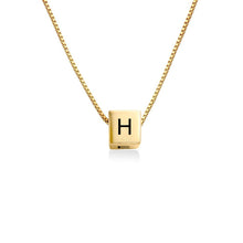 Cargar imagen en el visor de la galería, Collar con Colgante de Cubo con Letras de Plata de Ley 925 / Cobre X0069 Grabado Personalizado con Texto Nombre