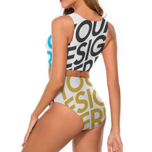 Cargar imagen en el visor de la galería, Bandeau Bikini Sexy con Lazos Cuello Redondo para mujer BK2086 Personalizado con Impresión Completa con Foto Logo Patrón Texto