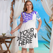 Cargar imagen en el visor de la galería, Vestido camisero de talla grande para mujer NZ034 personalizado con patrón foto texto (impresión de imágenes múltiples)