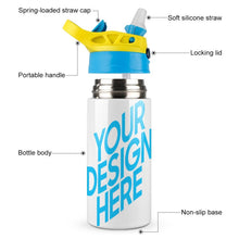 Cargar imagen en el visor de la galería, Taza termo infantil emergente bomba con asa pajita 304 acero inoxidable JJ0520155 Personalizada con Foto Logo Patrón Texto