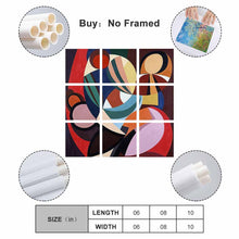 Cargar imagen en el visor de la galería, Impresión de Diseño de Múltiples Imágenes, Póster Cuadro Pintura Colgante, 9 paneles, arte de pared para el hogar, Pintura en Lienzo de 9 partes (Cuadrado) GY0903236 Personalizado Personalizada con Foto, Texto o Logo