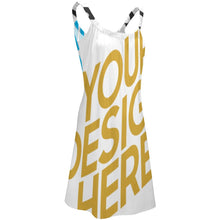 Cargar imagen en el visor de la galería, Vestido / Falda sin Mangas de Playa con Tirantes de Moda para Mujer AQ Personalizado con Impresión Completa de múltiples imágenes con Foto Logo Patrón Texto