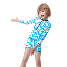 Cargar imagen en el visor de la galería, Traje de Baño de surf manga larga con cremallera patalones cortos para niños ET001 Personalizado con Impresión Completa con Foto Logo Patrón Texto