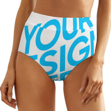 Cargar imagen en el visor de la galería, Braga de cintura alta de moda con estampado para mujer NZ052 personalizada con Impresión Completa de una imagen con Foto Logo Patrón Texto