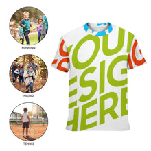 Cargar imagen en el visor de la galería, Camiseta de manga corta con estampado completo para niños y niñas personalizado con patrón foto texto (impresión de imágenes múltiples)