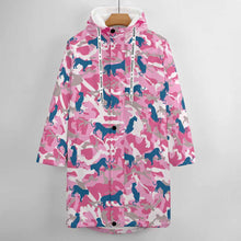 Cargar imagen en el visor de la galería, Chaqueta / Abrigo larga con forro polar impermeable prueba de viento invierno con cremallera para mujer A677 Personalizada con Impresión Completa de una imagen con Foto Logo Patrón Texto