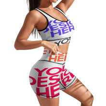 Cargar imagen en el visor de la galería, Conjunto de traje deportivo de yoga para mujer XG005Y09A traje de tren para trotar personalizado con patrón foto texto (impresión de imágenes múltiples)