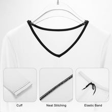 Cargar imagen en el visor de la galería, Traje de Sudadera deportiva ajustada cuello en V Camiseta manga larga para mujer NZ153 Personalizado con Impresión Completa de múltiples imágenes con Foto Logo Patrón Texto