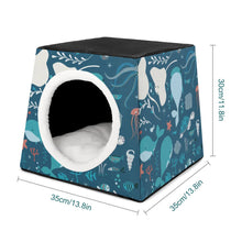 Cargar imagen en el visor de la galería, Acogedora cama para mascotas nido de cuevas para dormir para gatos y perros pequeños Personalizada con Foto Texto o Logo