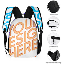 Cargar imagen en el visor de la galería, Mochila con estampado de 8 imágenes, mochila escolar impermeable para niños, niñas, adolescentes, personalizada con texto de patrón de foto