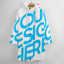 Cargar imagen en el visor de la galería, Chaqueta / Abrigo larga con forro polar impermeable prueba de viento invierno con cremallera para mujer A677 Personalizada con Impresión Completa de una imagen con Foto Logo Patrón Texto